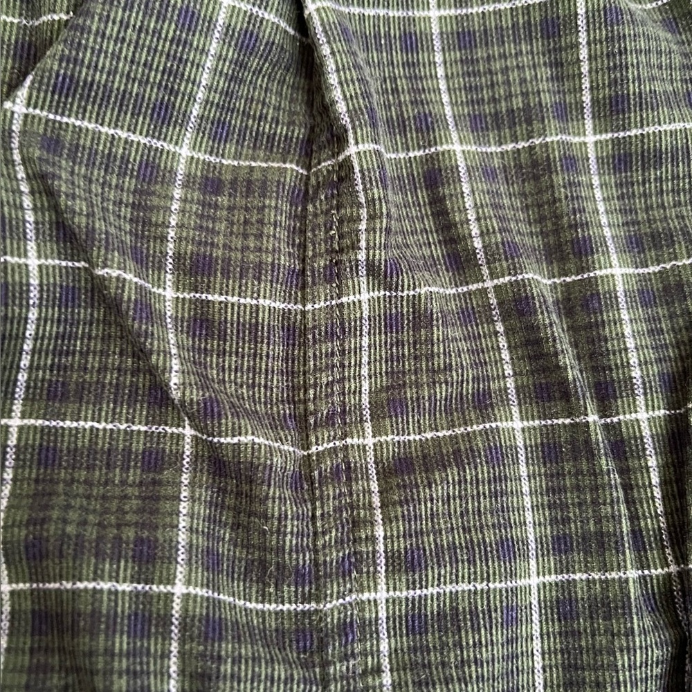 Madewell Dark Green Blue Plaid Corduroy Pull-On Tapered Pants Carpenter Loop S - Picture 7 of 15
